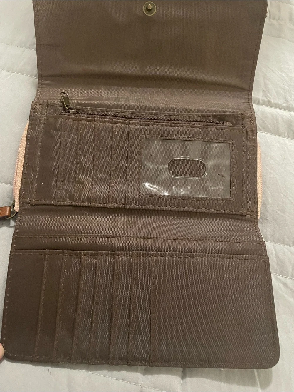 b.o.c. Pink and Brown Two-Tone Trifold Wallet